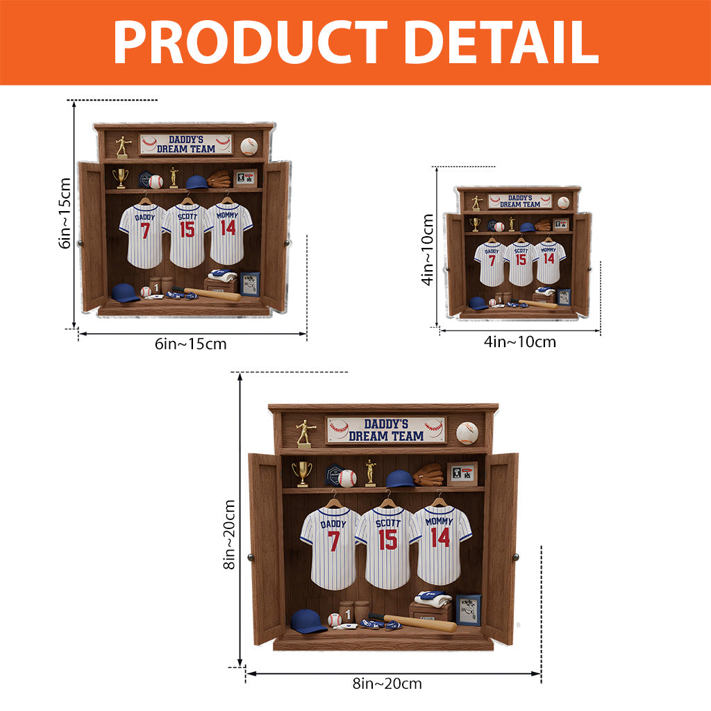 Traumhaftes Baseball-Team-Geschenk für Papa, Opa – personalisierte Acrylplakette in individueller Form für Väter