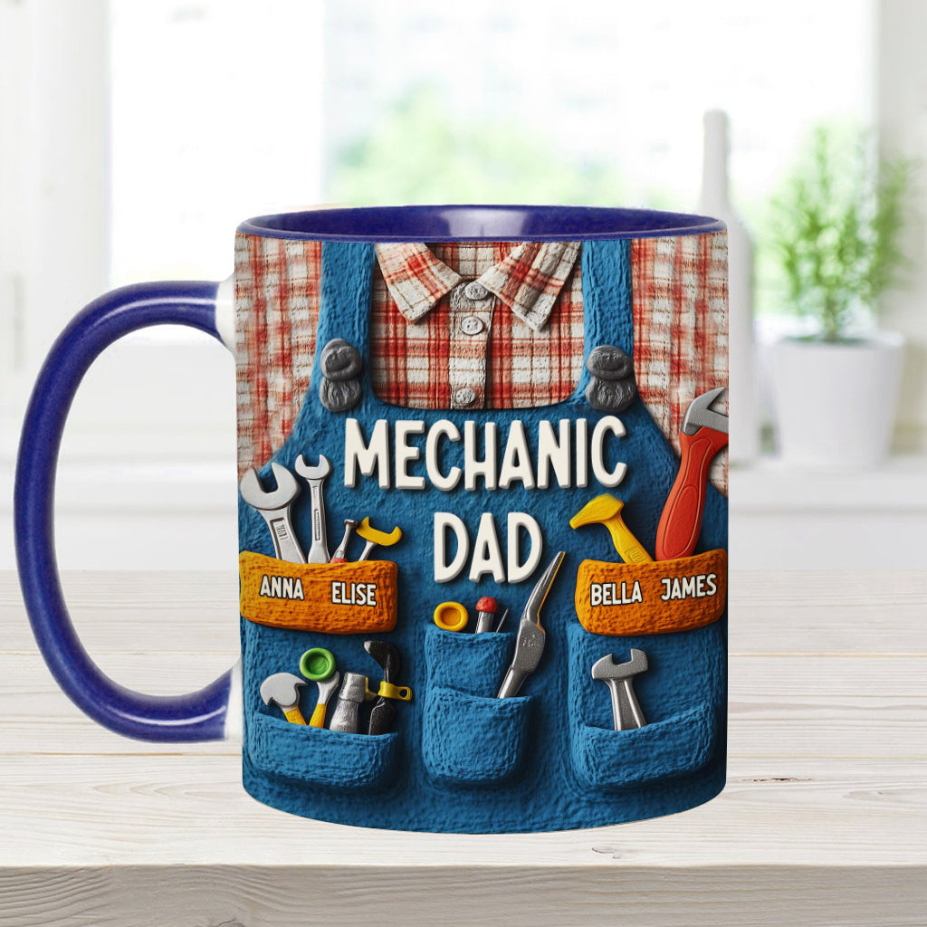 Mechanic Dad - Personalized Father Accent Mug