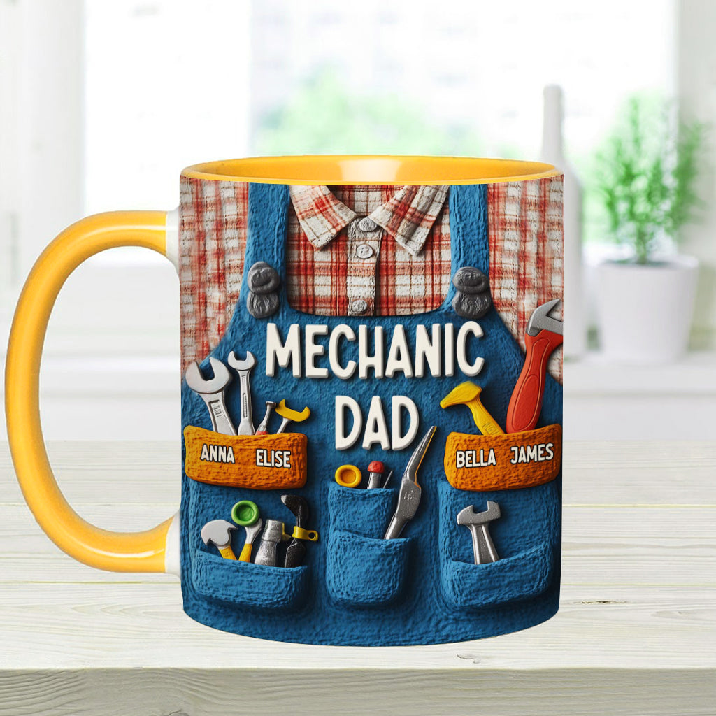 Mechanic Dad - Personalized Father Accent Mug