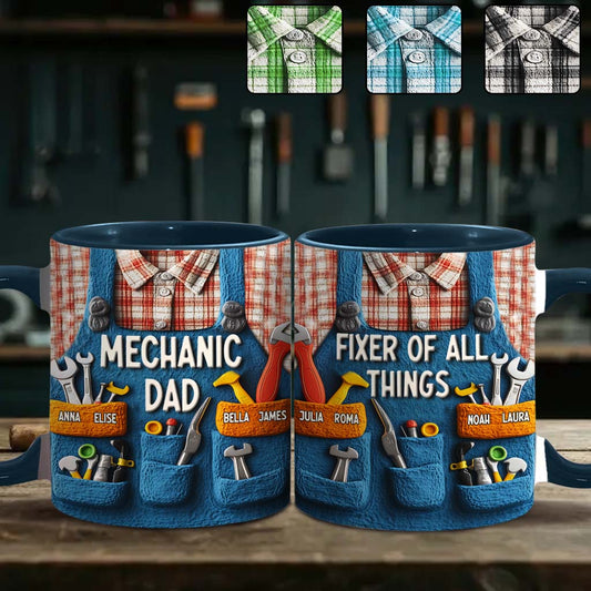 Mechanic Dad - Personalized Father Accent Mug