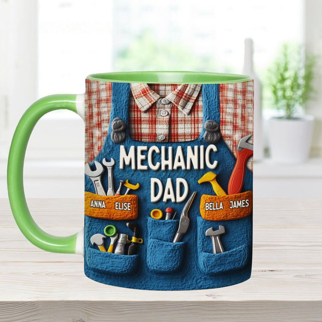 Mechanic Dad - Personalized Father Accent Mug