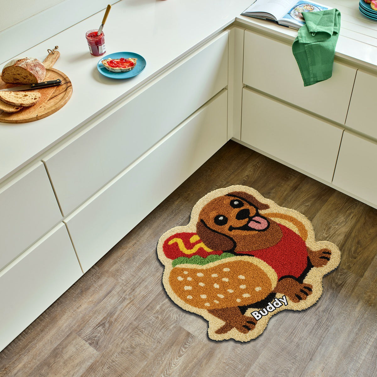 Beliebiges Foto als Teppich – Personalisierter, rutschfester, getufteter Hundeteppich