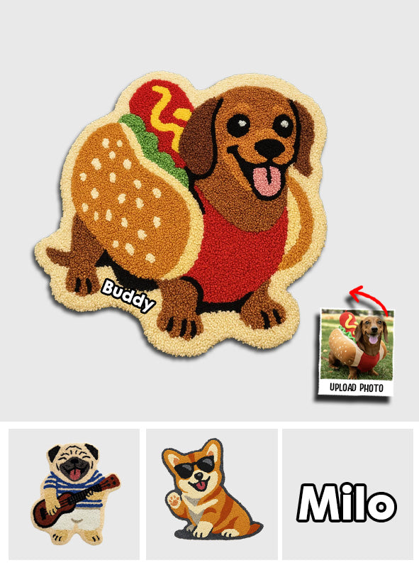 Beliebiges Foto als Teppich – Personalisierter, rutschfester, getufteter Hundeteppich