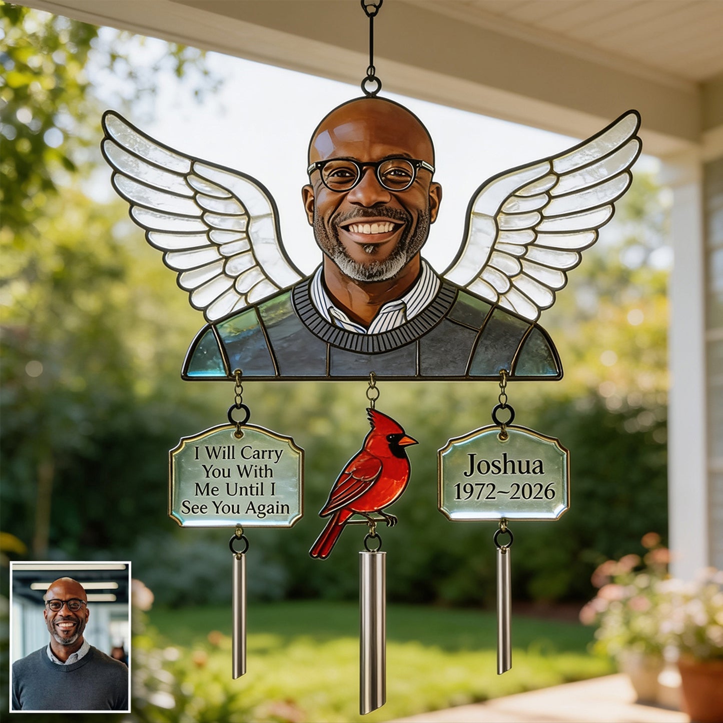 In Loving Memory - Personalized Memorial Wind Chime With Charm