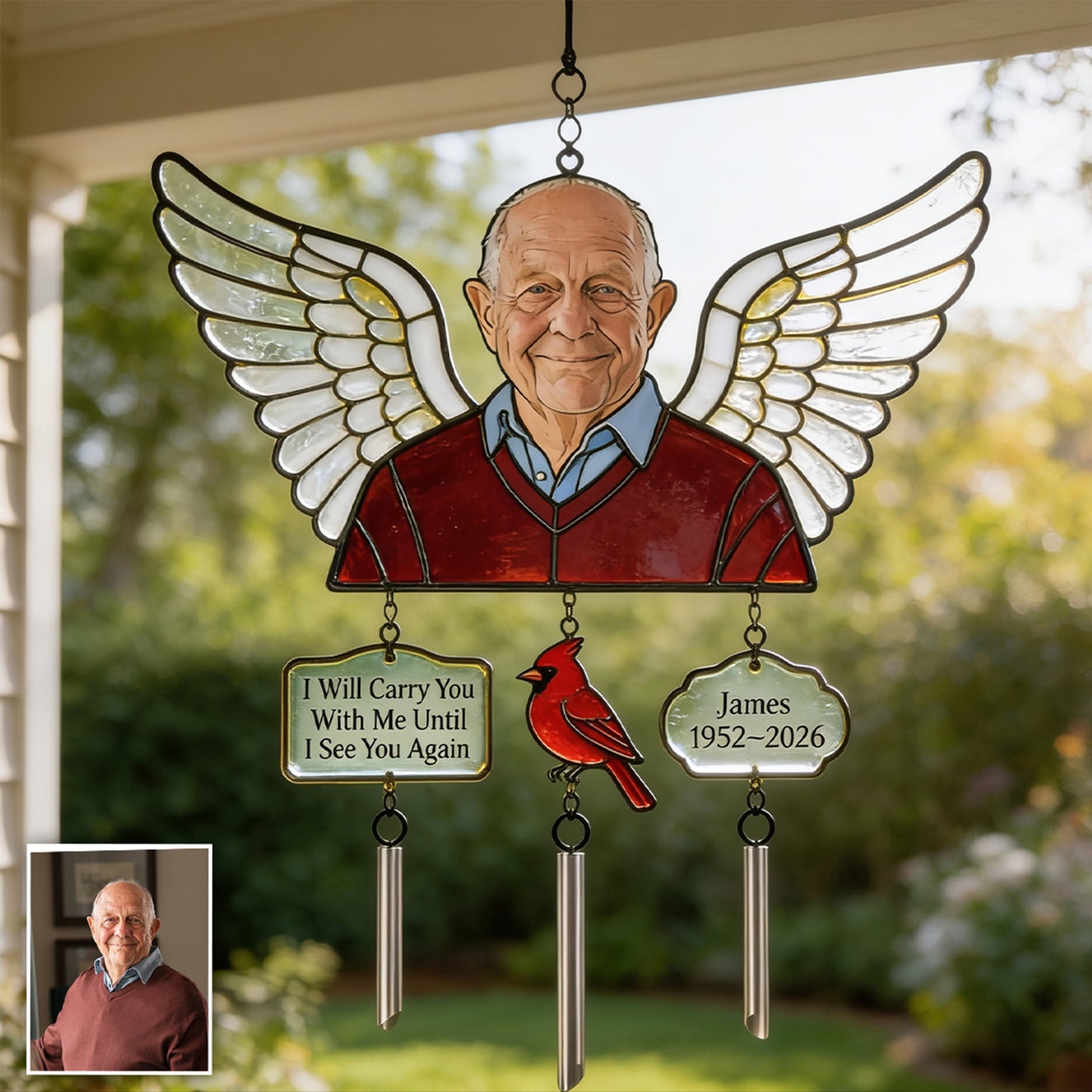 In Loving Memory - Personalized Memorial Wind Chime With Charm