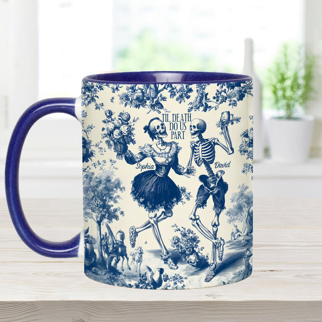 Til Death Do Us Part Aloha Skeleton - Personalized Couple Accent Mug