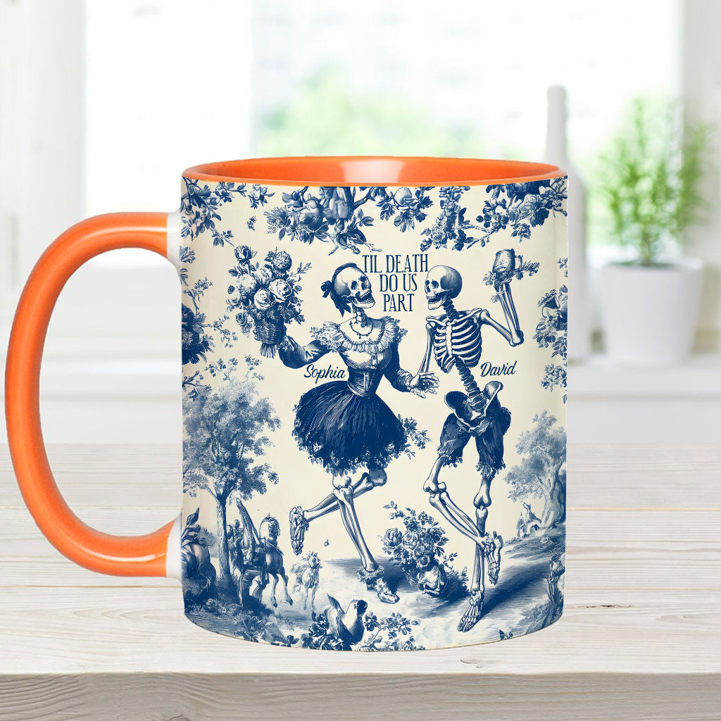 Til Death Do Us Part Aloha Skeleton - Personalized Couple Accent Mug