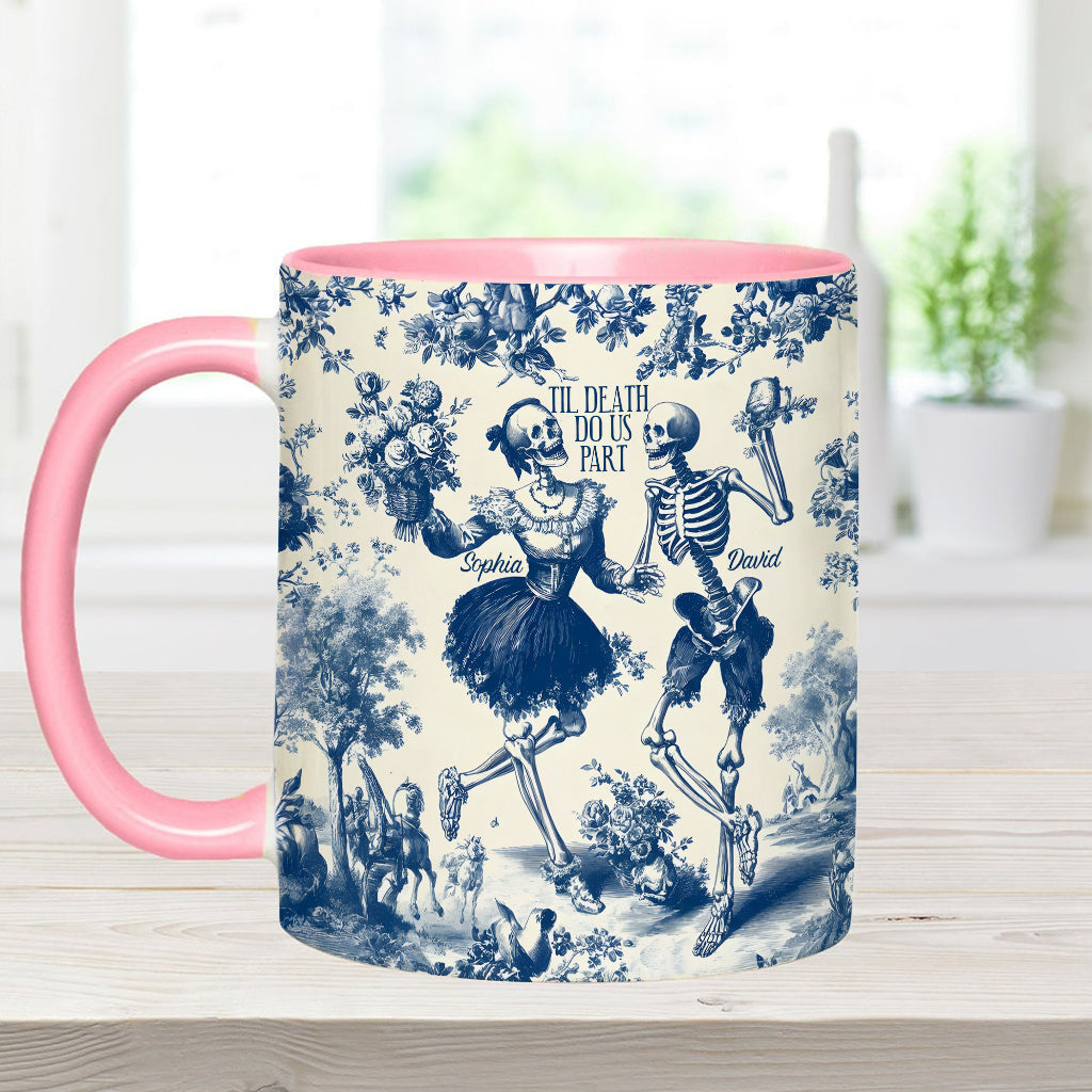 Til Death Do Us Part Aloha Skeleton - Personalized Couple Accent Mug