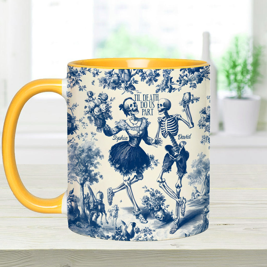 Til Death Do Us Part Aloha Skeleton - Personalized Couple Accent Mug