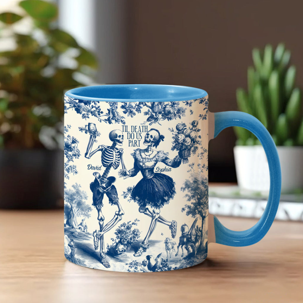 Til Death Do Us Part Aloha Skeleton - Personalized Couple Accent Mug