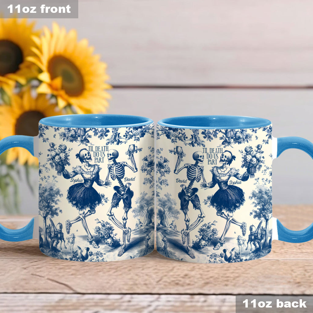 Til Death Do Us Part Aloha Skeleton - Personalized Couple Accent Mug