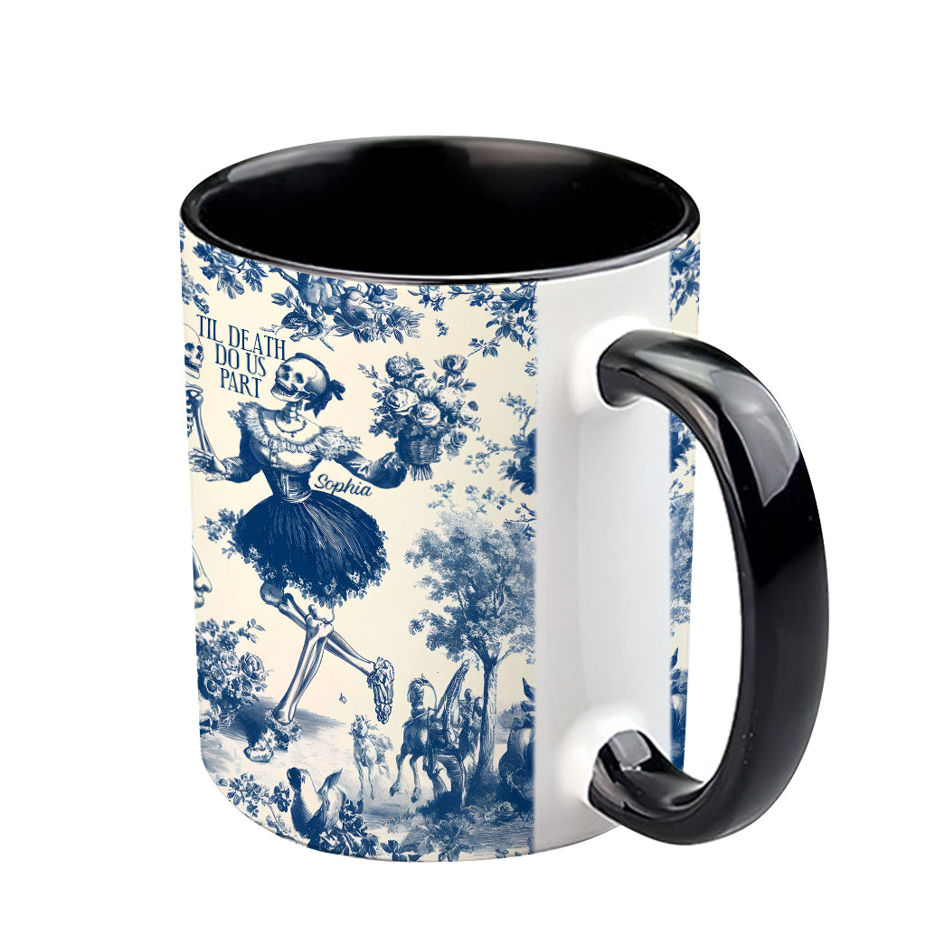 Til Death Do Us Part Aloha Skeleton - Personalized Couple Accent Mug