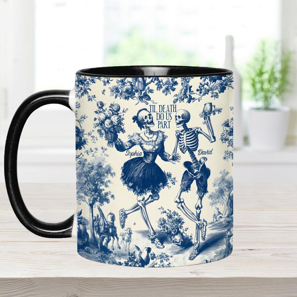 Til Death Do Us Part Aloha Skeleton - Personalized Couple Accent Mug