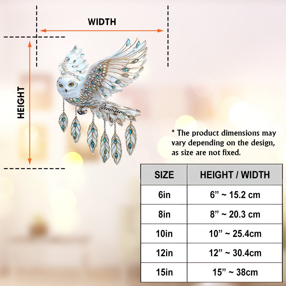 Schneeeulentraum – Personalisierter Eulen-Fensterhänger als Sonnenfänger