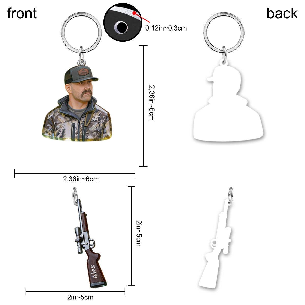 Custom Any Photo - Personalized Hunting Keychain With Charms