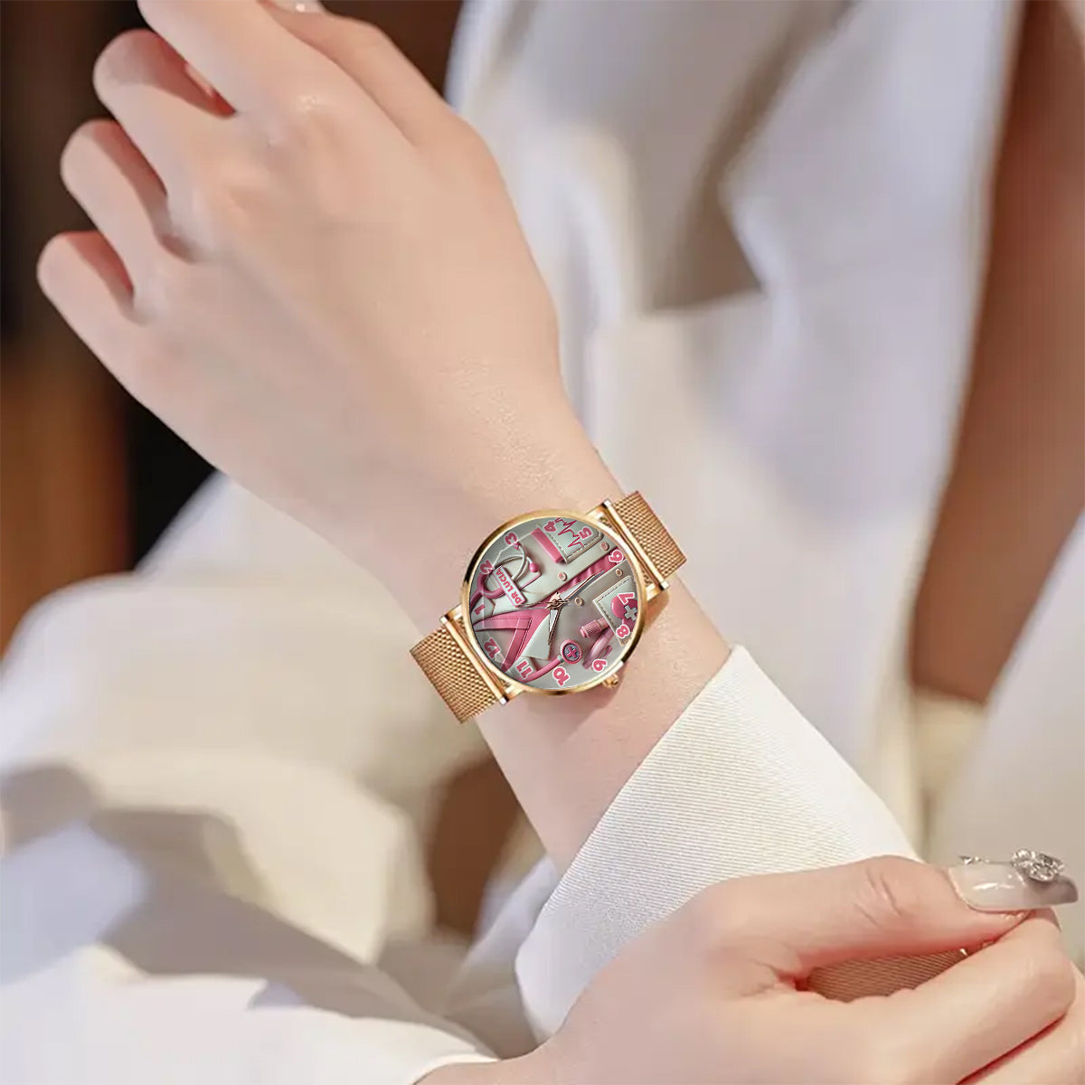 Nurse Life – Personalisierte Armbanduhr für Krankenschwestern 