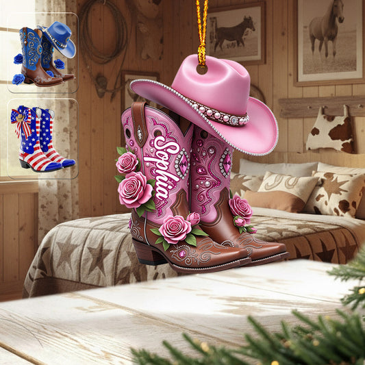 Cowgirl-Stiefel – Personalisierter Cowgirl-Anhänger
