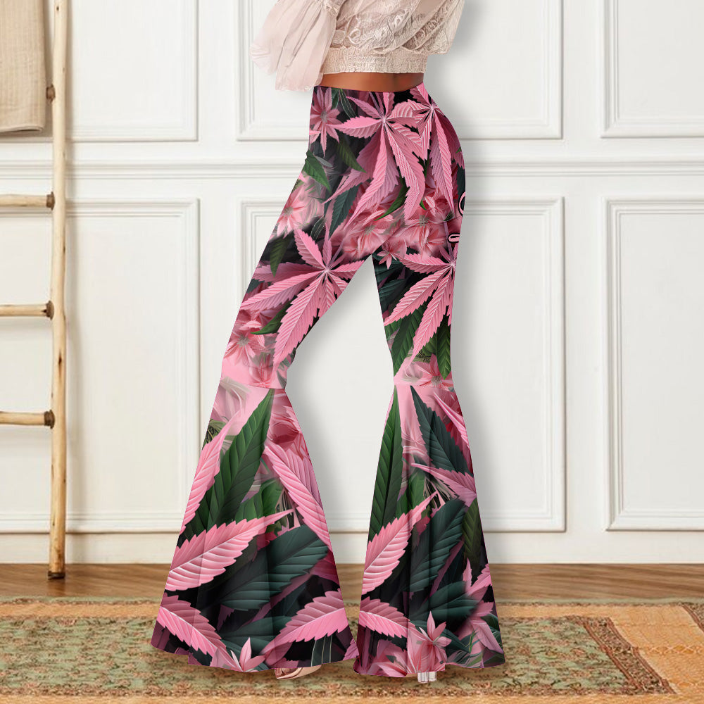 Stoner Chick - Personalized Weed Flare Leggings