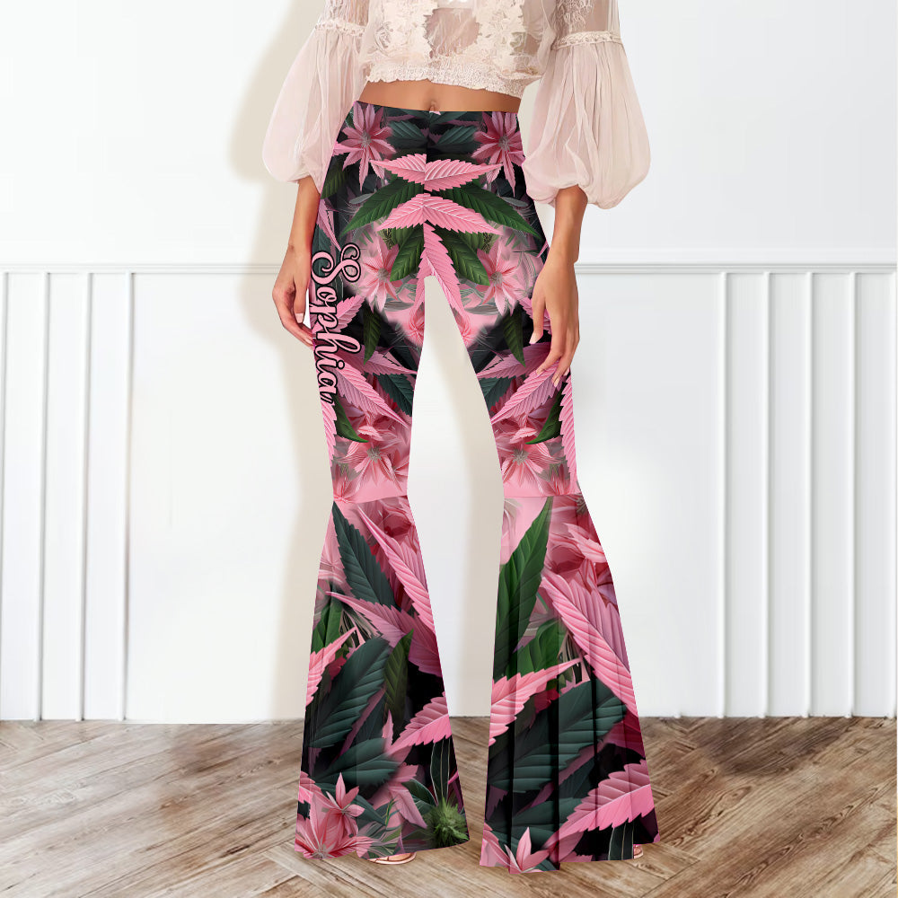 Stoner Chick - Personalized Weed Flare Leggings