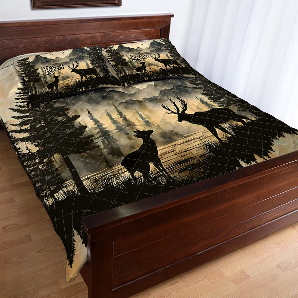 Du und ich, wir schaffen das – Personalisiertes Jagd-Quilt-Set