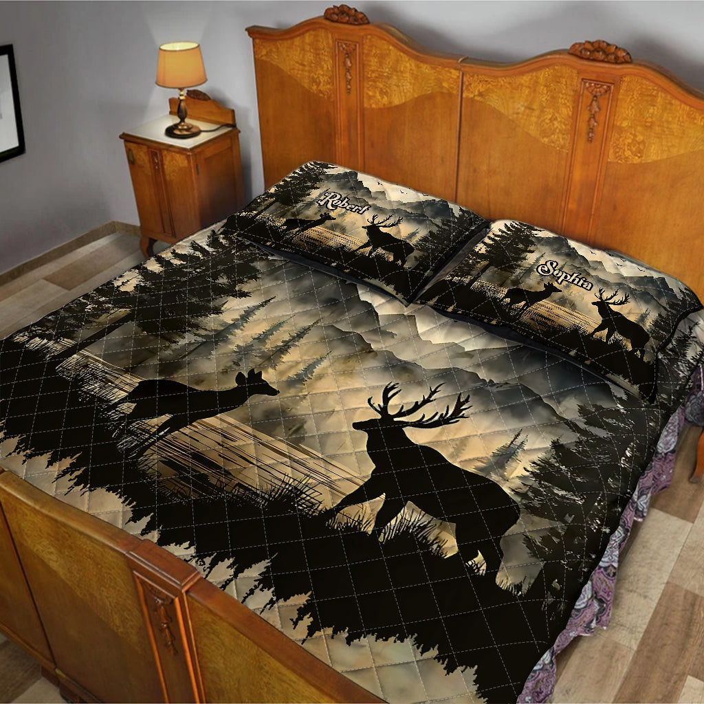 Du und ich, wir schaffen das – Personalisiertes Jagd-Quilt-Set