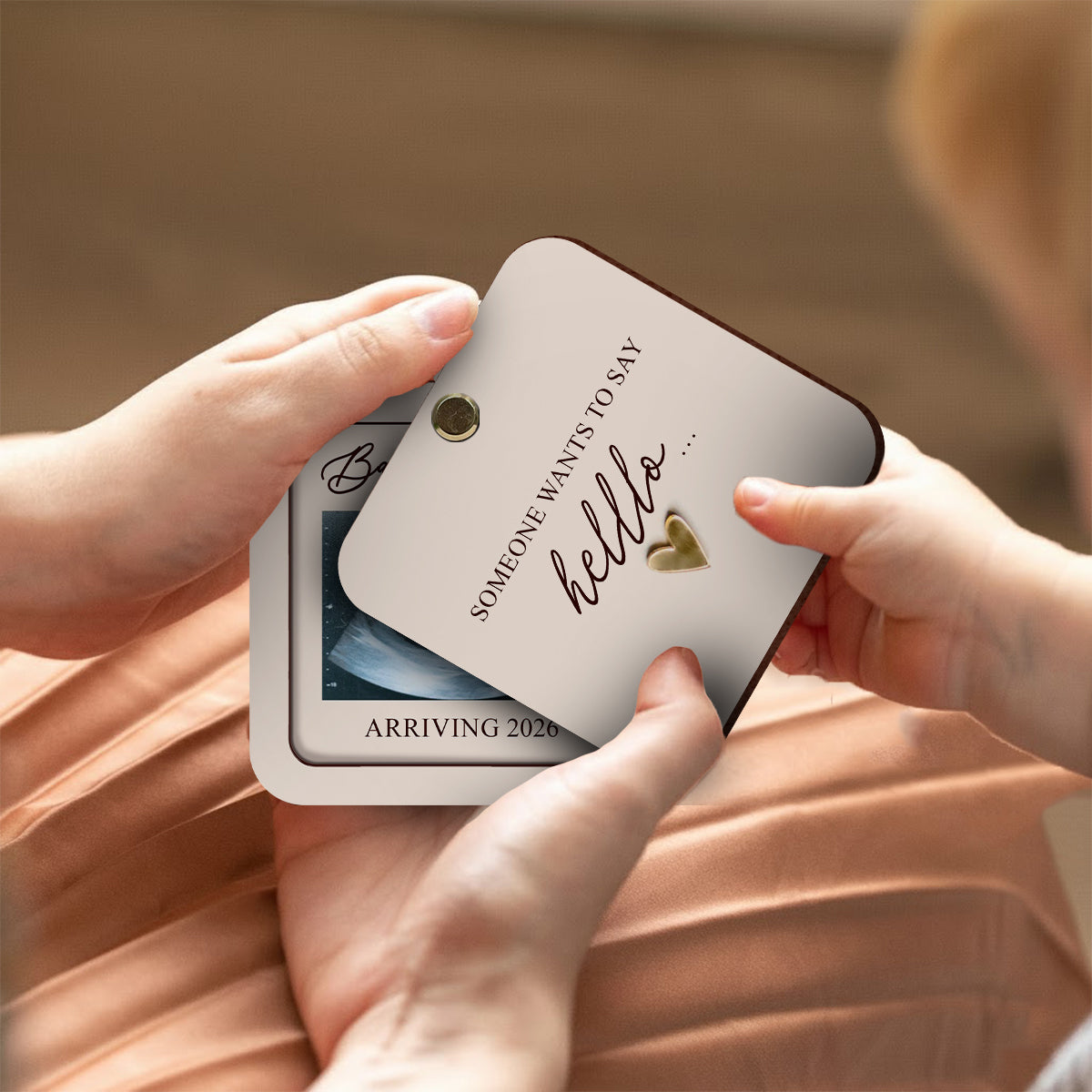 Schwangerschaftsverkündung – Personalisierter Schwangerschafts-Wendeanhänger