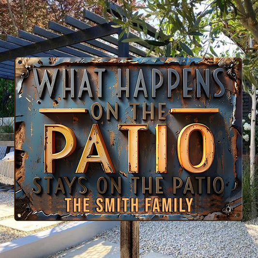 The Patio Code - Personalized Backyard Rectangle Metal Sign