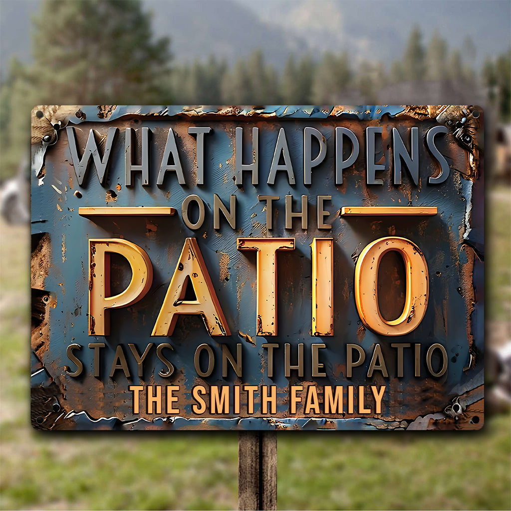 The Patio Code - Personalized Backyard Rectangle Metal Sign