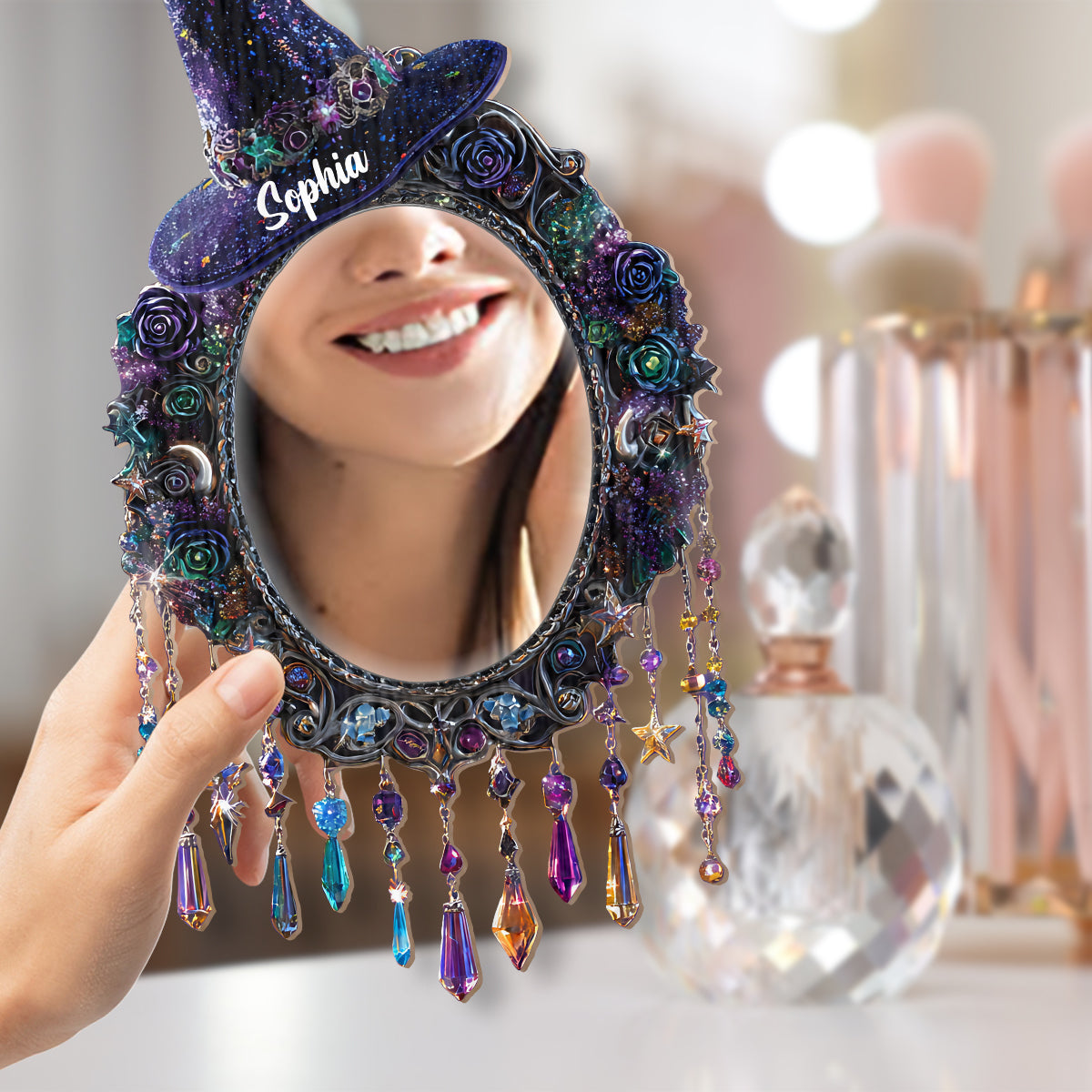 Magische Raumdekoration – Personalisierter Hexen-Wandspiegel