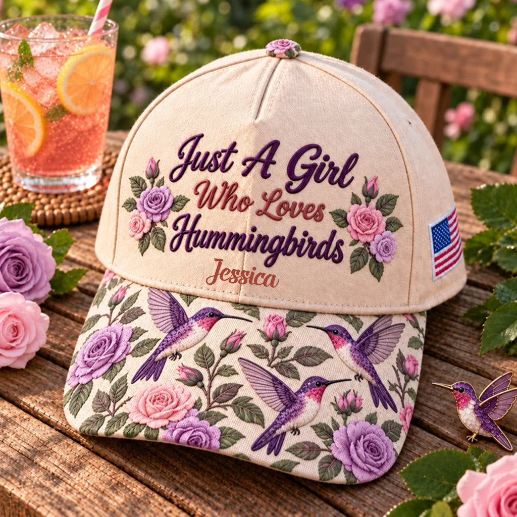 Ein Mädchen, das Kolibris liebt - Personalisierte Kolibri Classic Cap