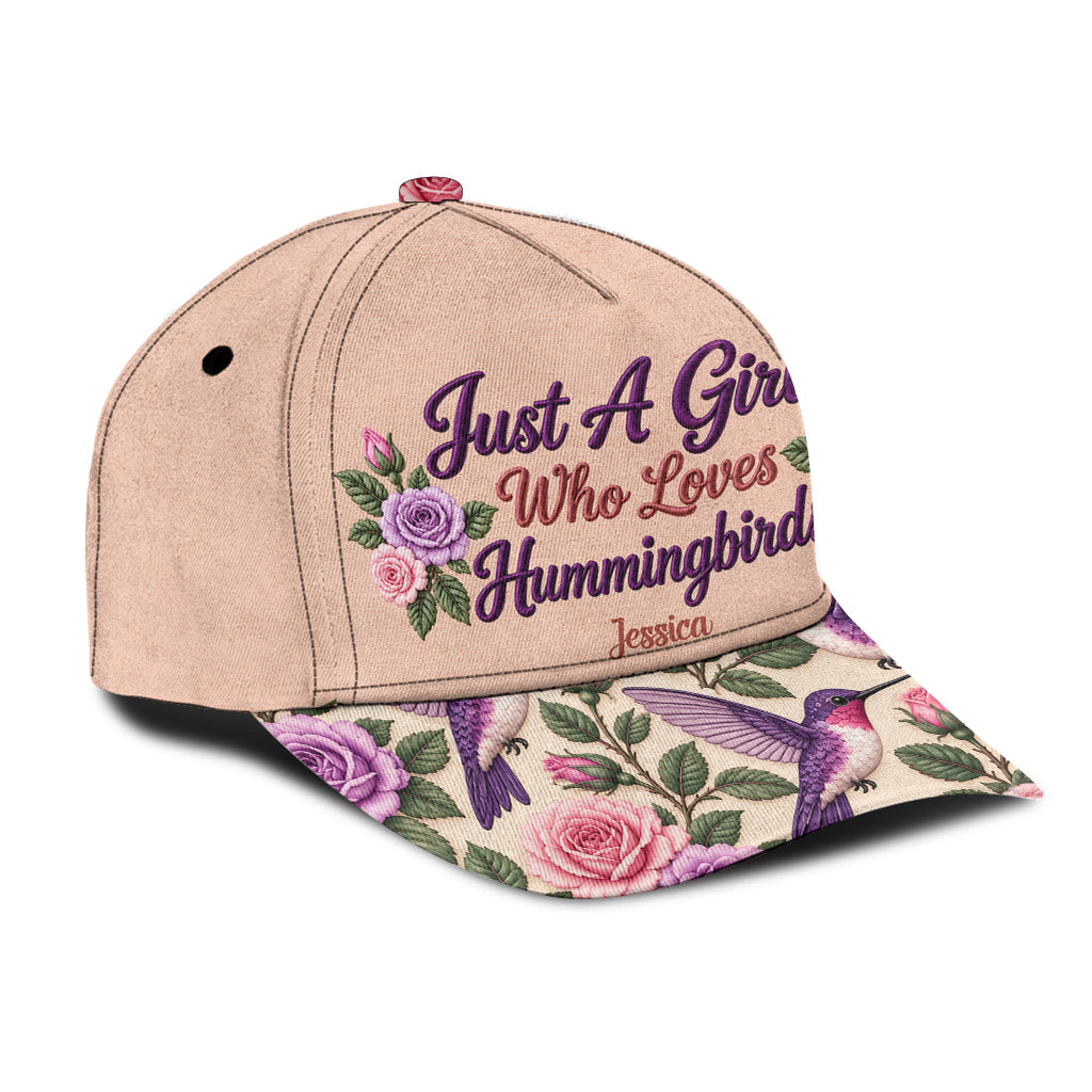 Ein Mädchen, das Kolibris liebt - Personalisierte Kolibri Classic Cap