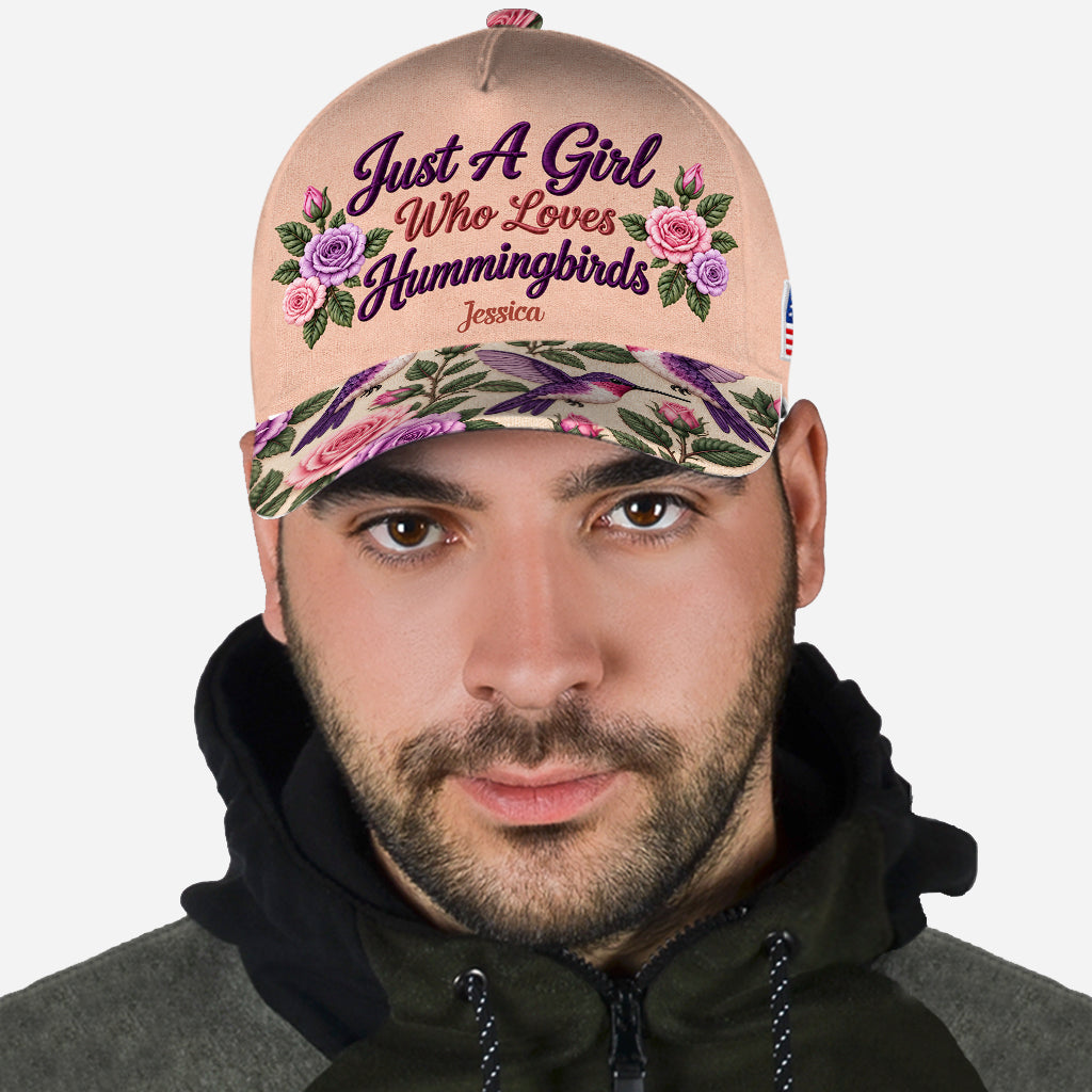 Ein Mädchen, das Kolibris liebt - Personalisierte Kolibri Classic Cap
