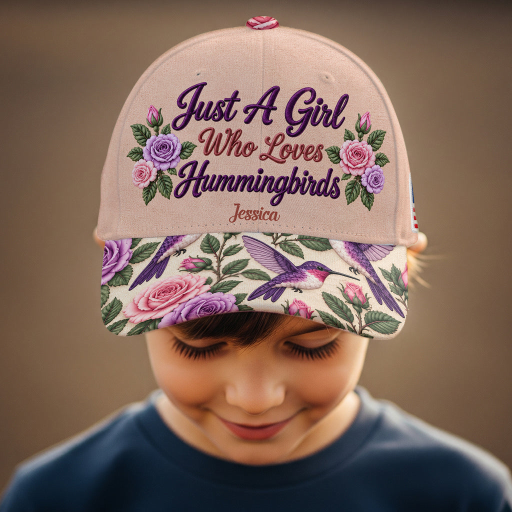 Ein Mädchen, das Kolibris liebt - Personalisierte Kolibri Classic Cap