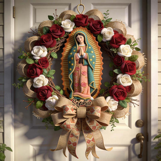 Unsere Dame von Guadalupe - Personalisierte Christliche Holzschild