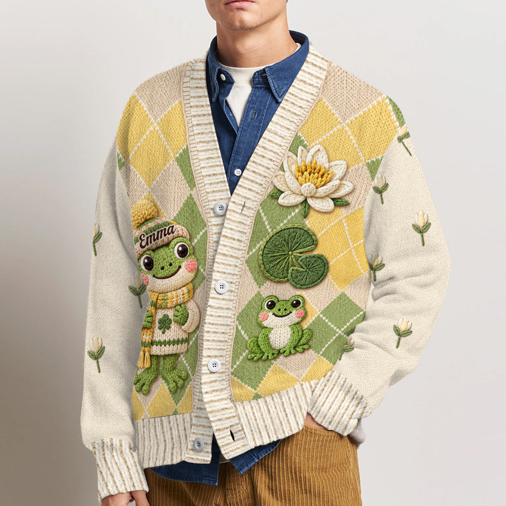 Liebe Frösche - Personalisierter Frosch Cardigan Pullover