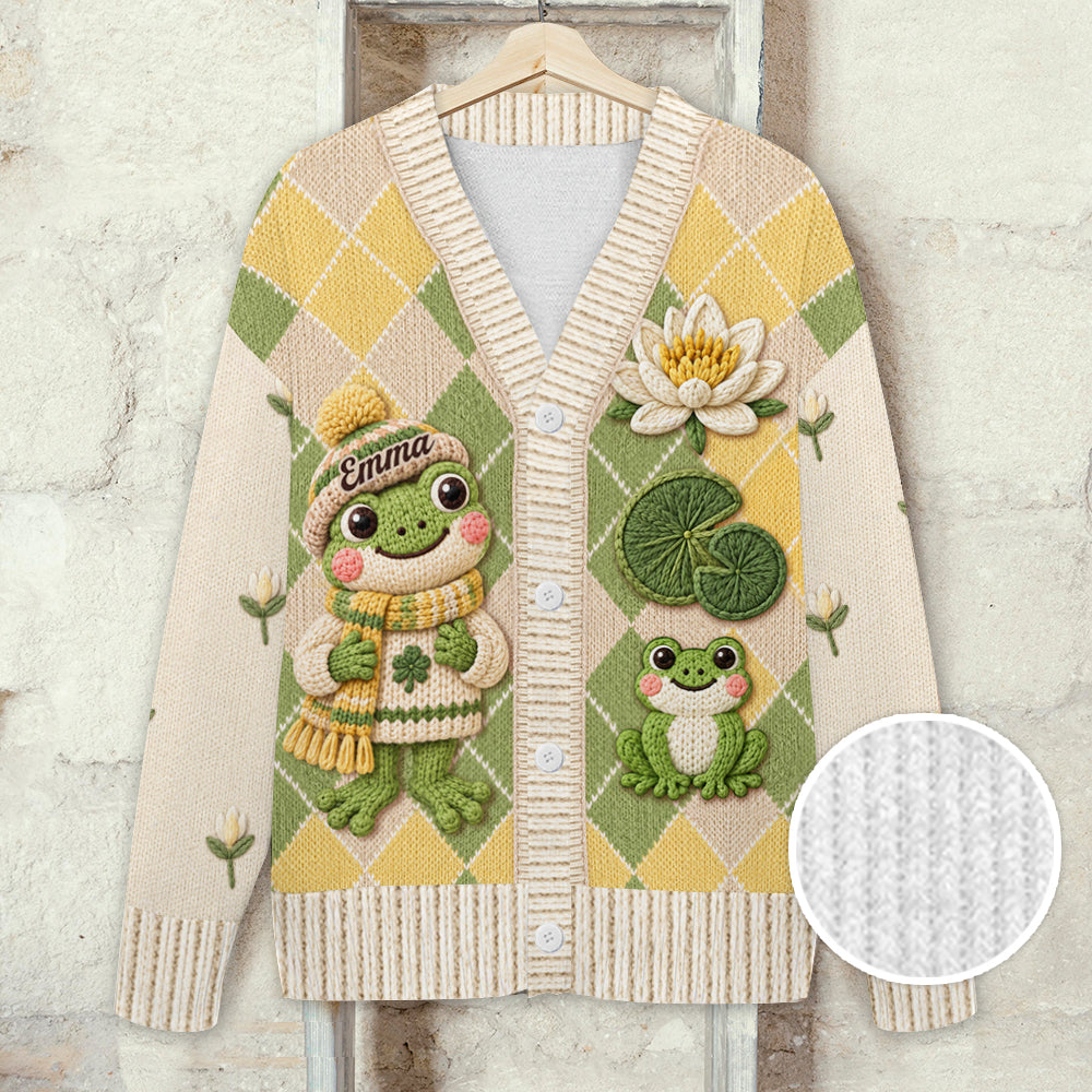 Liebe Frösche - Personalisierter Frosch Cardigan Pullover
