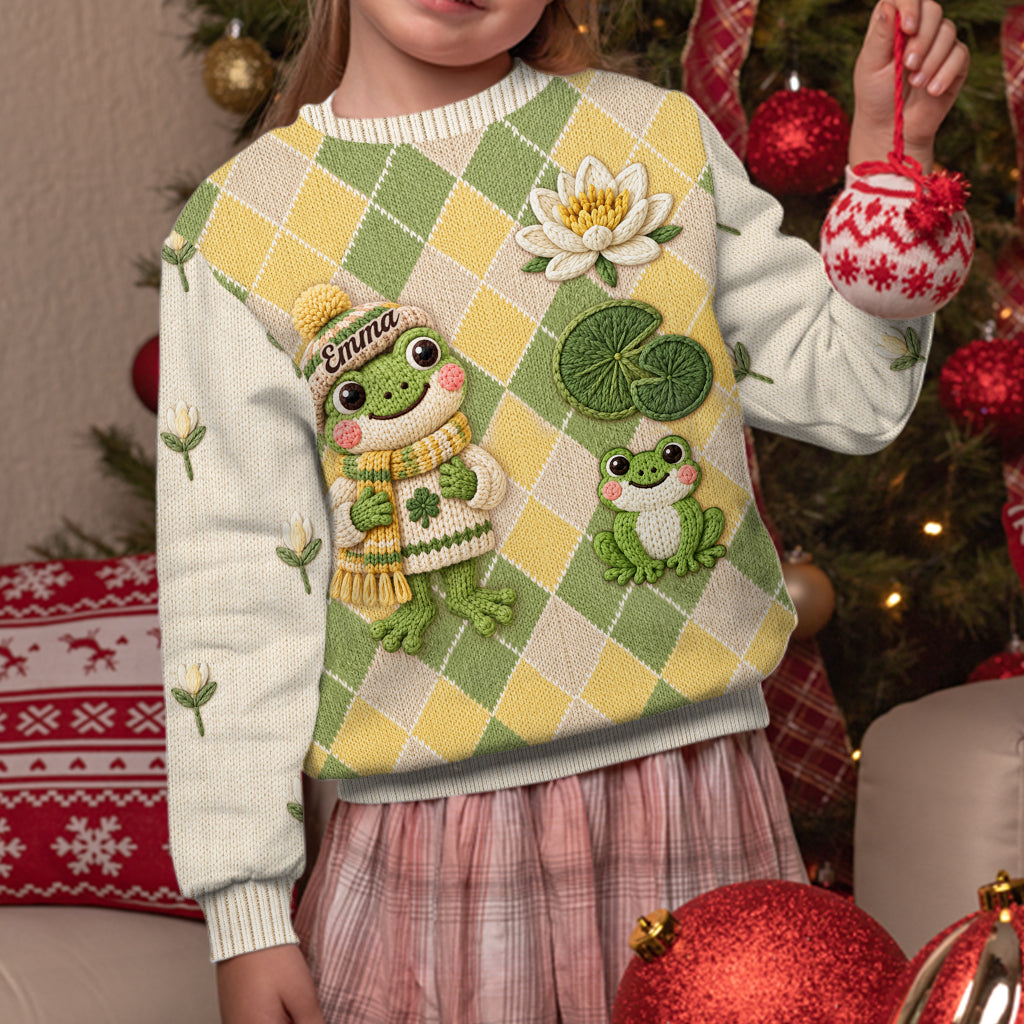 Liebe Frösche - Personalisierter Frosch Cardigan Pullover