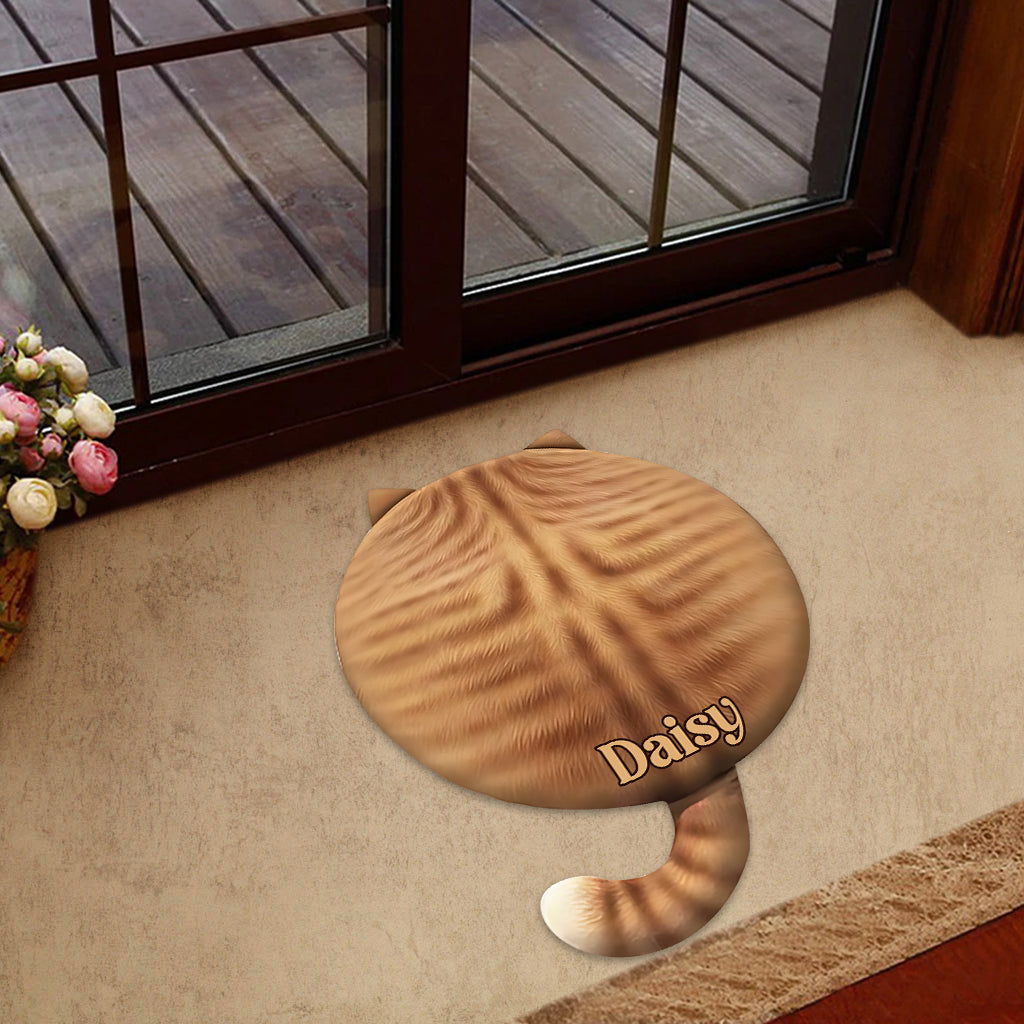 Niedliche Katze – personalisierte Fußmatte in Katzenform