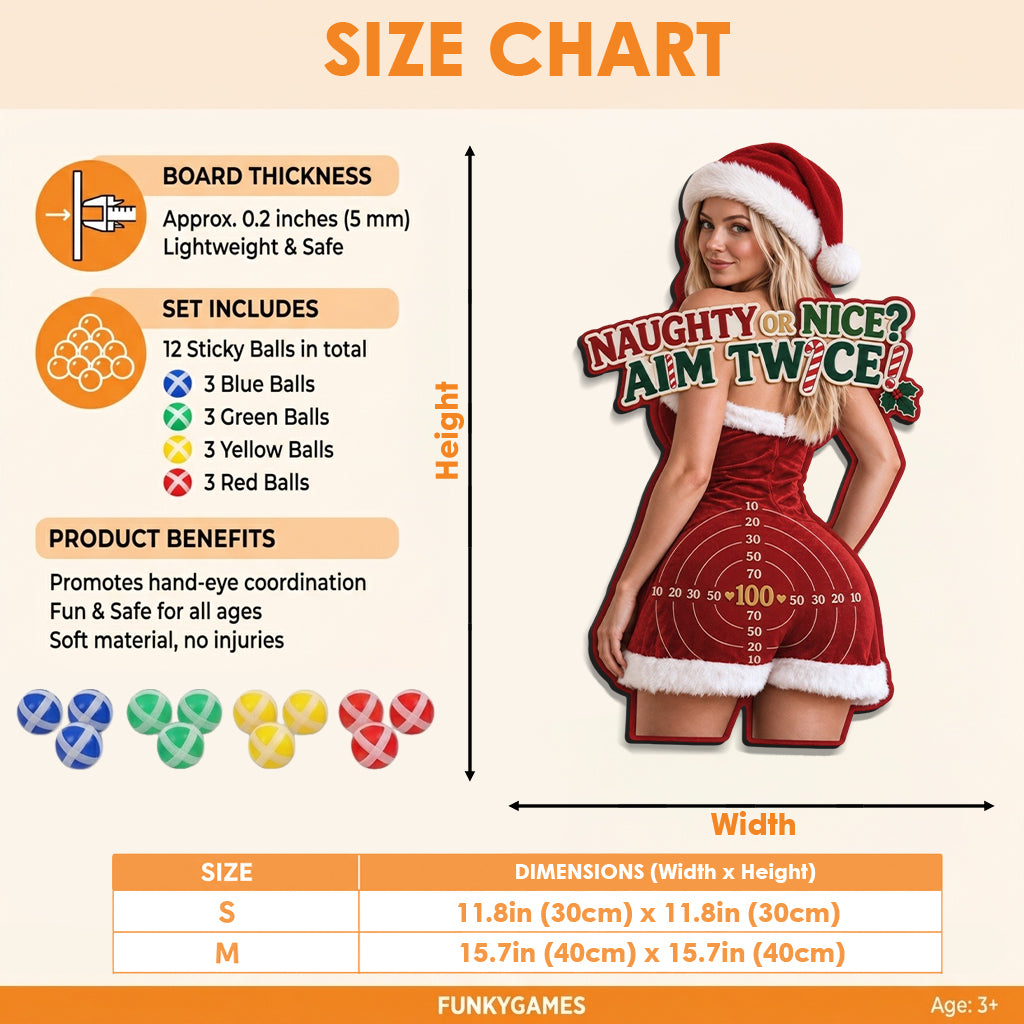 Christmas Night Spicy Game - Personalized Couple Sticky Ball Dart Board Set
