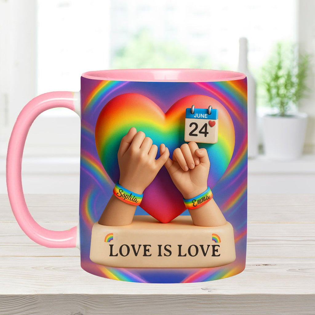 Liebe ist Liebe – Personalisierte Tasse mit LGBT-Unterstützungsmotiv