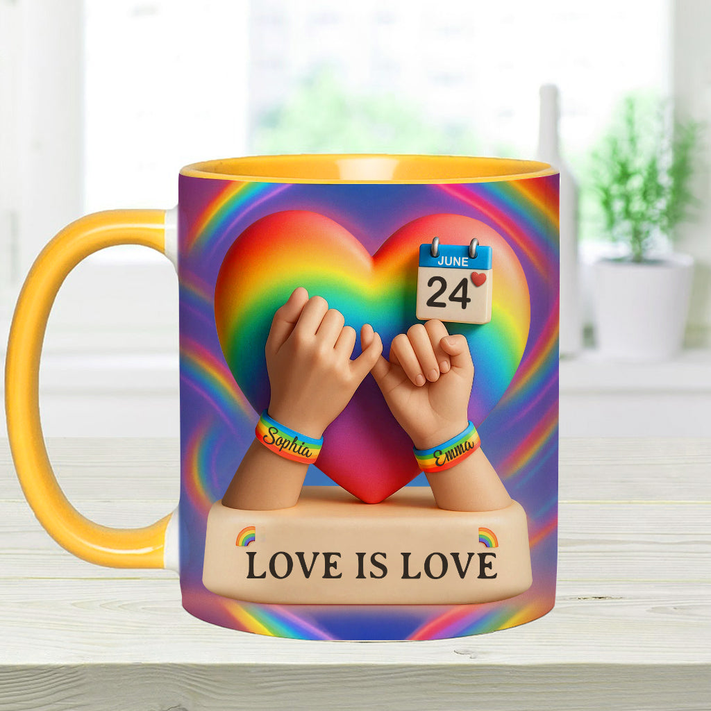 Liebe ist Liebe – Personalisierte Tasse mit LGBT-Unterstützungsmotiv