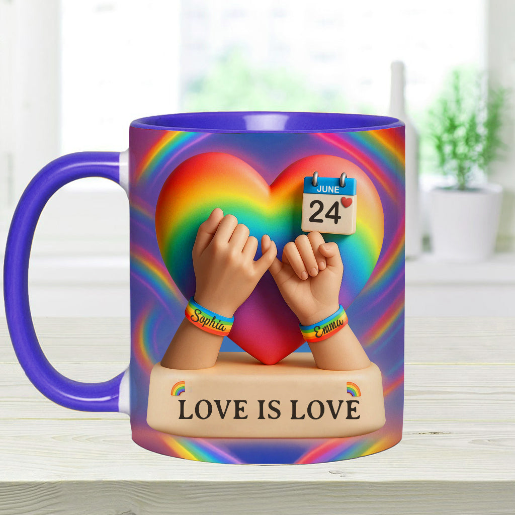 Liebe ist Liebe – Personalisierte Tasse mit LGBT-Unterstützungsmotiv