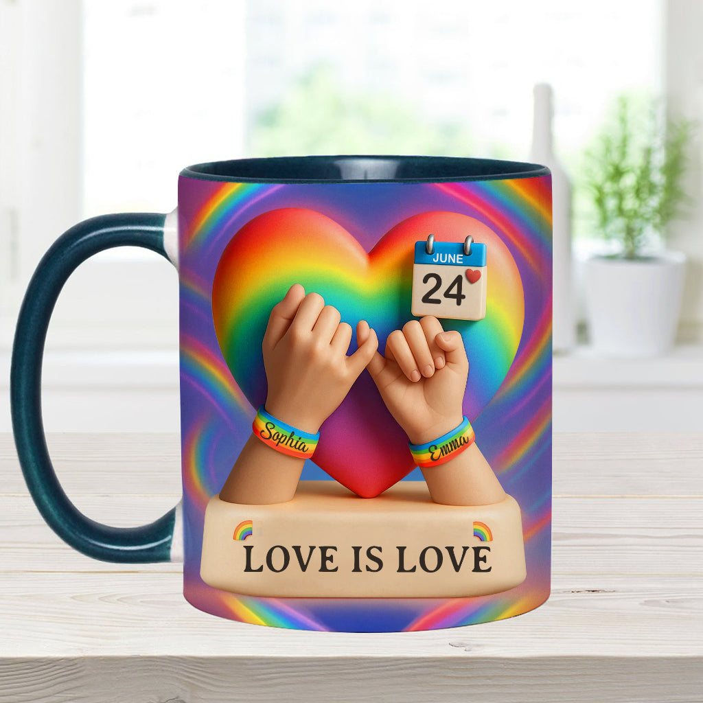 Liebe ist Liebe – Personalisierte Tasse mit LGBT-Unterstützungsmotiv