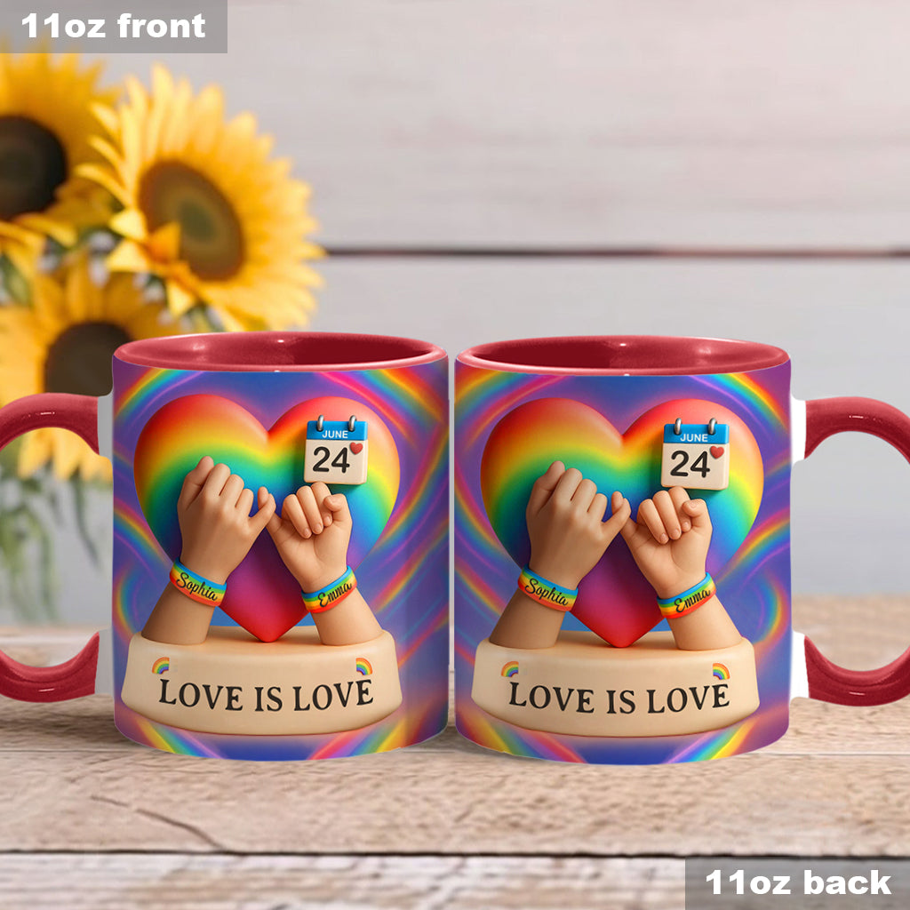 Liebe ist Liebe – Personalisierte Tasse mit LGBT-Unterstützungsmotiv