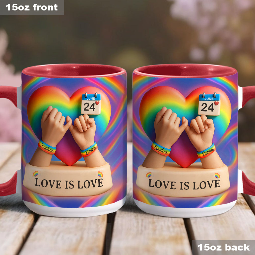 Liebe ist Liebe – Personalisierte Tasse mit LGBT-Unterstützungsmotiv