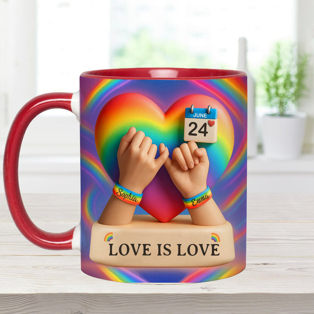 Liebe ist Liebe – Personalisierte Tasse mit LGBT-Unterstützungsmotiv