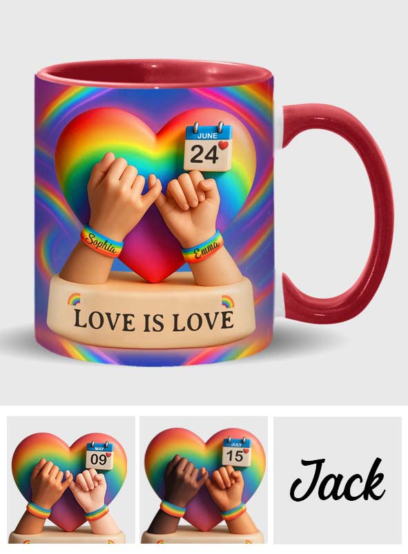 Liebe ist Liebe – Personalisierte Tasse mit LGBT-Unterstützungsmotiv