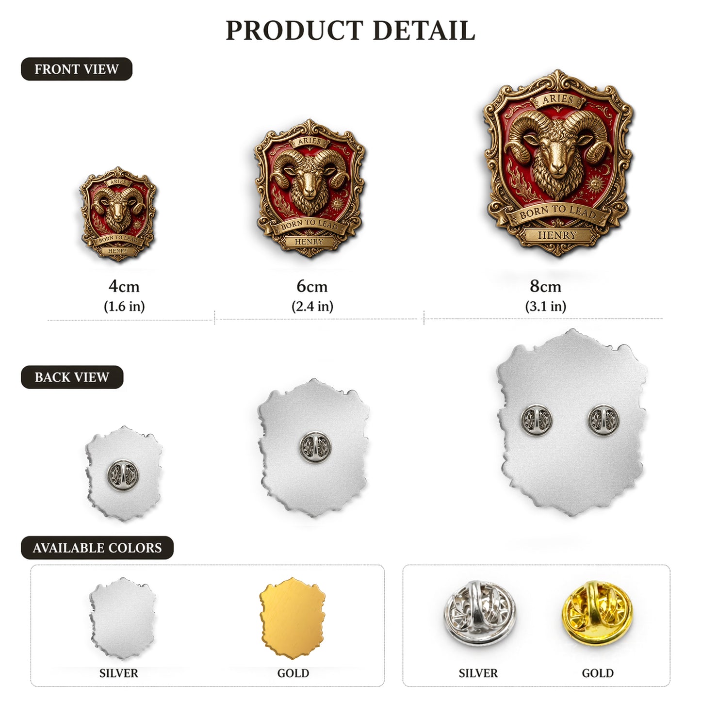 Luxus Brosche für Sternzeichen - Personalisierte 3D-Emblem-Emaille-Nadel