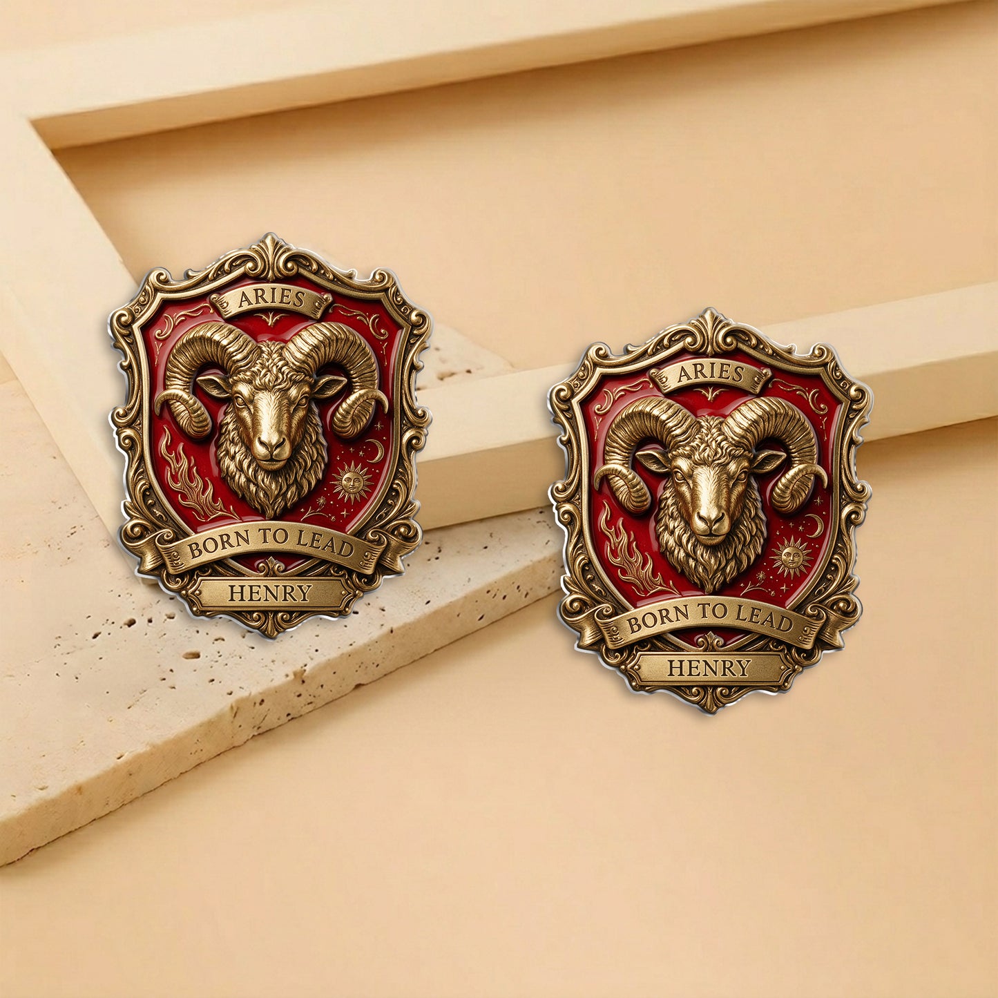 Luxus Brosche für Sternzeichen - Personalisierte 3D-Emblem-Emaille-Nadel
