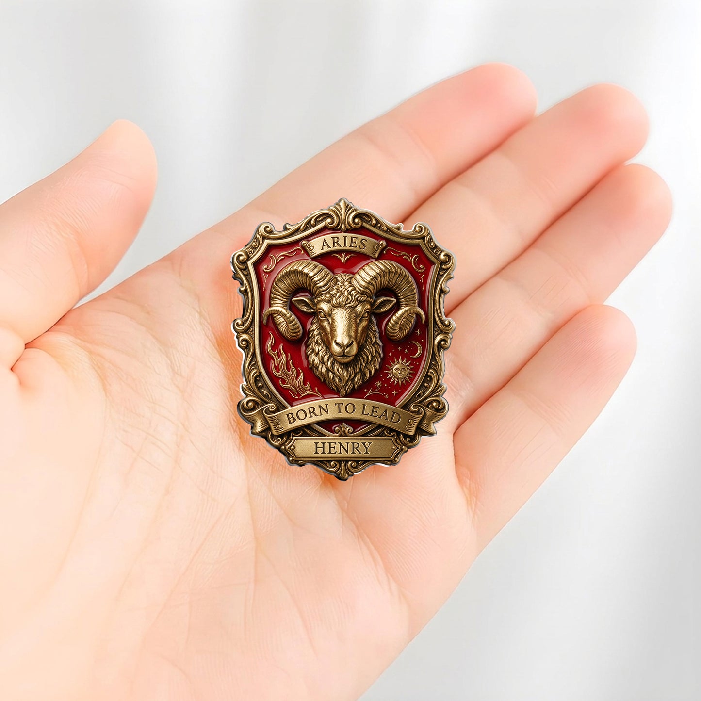 Luxus Brosche für Sternzeichen - Personalisierte 3D-Emblem-Emaille-Nadel